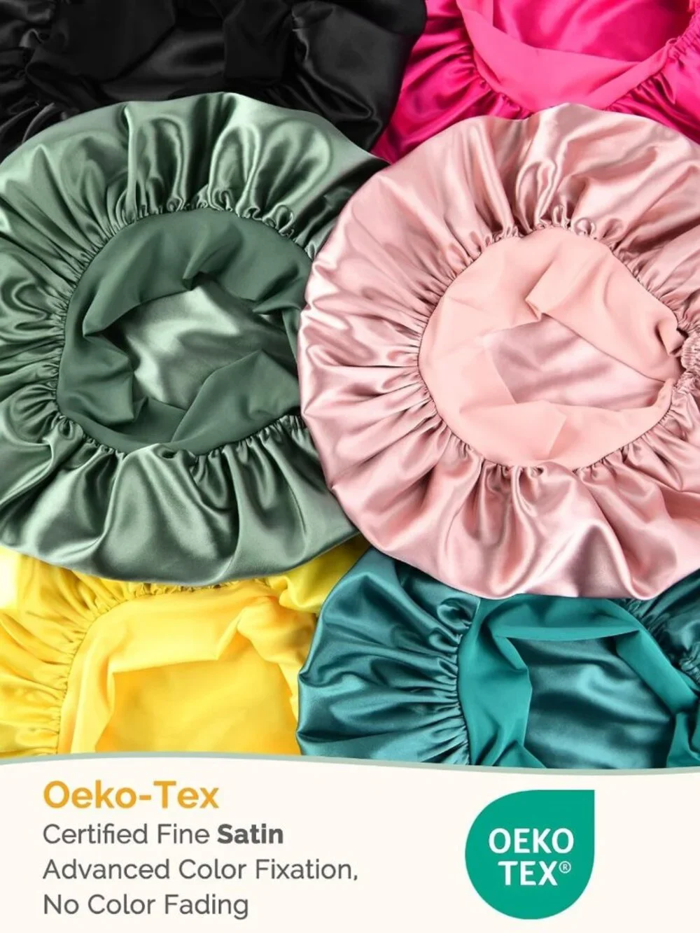 Adjustable Double Layer Satin Silk Bonnet for Sleeping, Reduces Frizz & Friction
